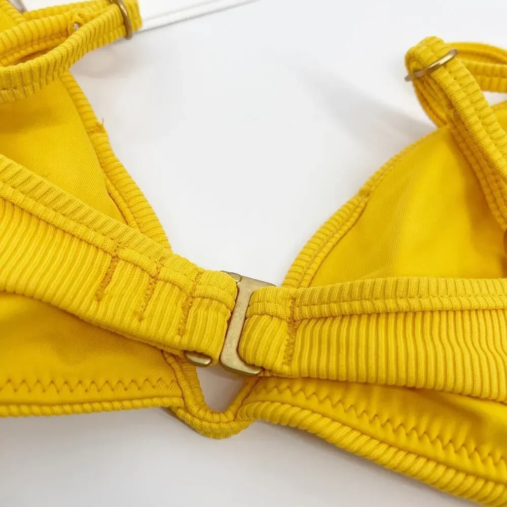 L*Space Helena Underwire Bikini Top Sunshine Gold Size Medium NEW